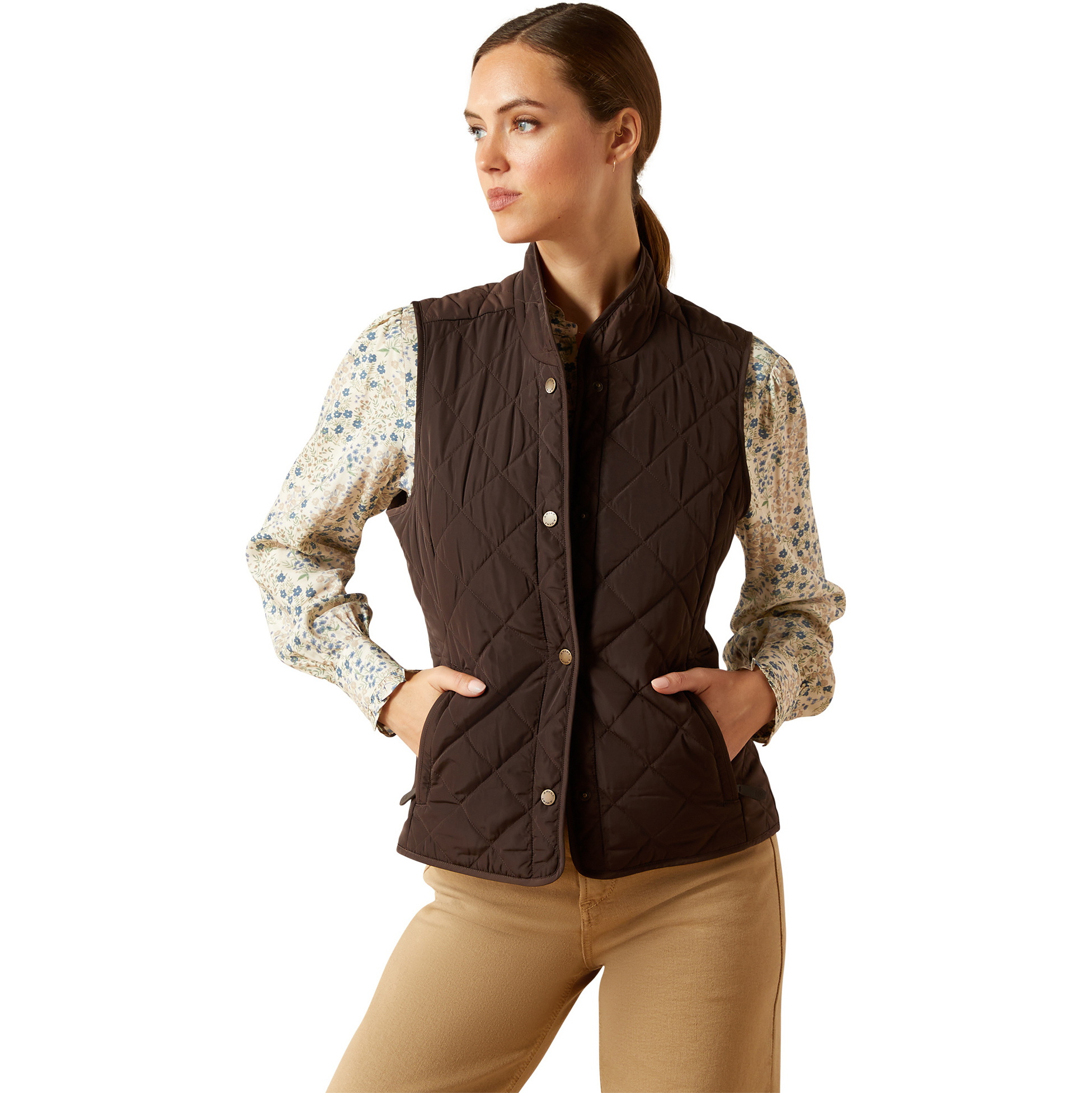 2025 Ariat Womens Woodside Vest 10062689 - Coffee Bean